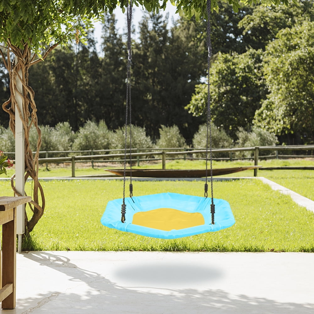 CIPACHO Swing Set Great for Backyard, 40 Inch Hexagon Swing with 2 Carabiners & Adjustable Rope CIPACHO Swing Set Great for Backyard, 40 Inch Hexagon Swing with 2 Carabiners & Adjustable Rope