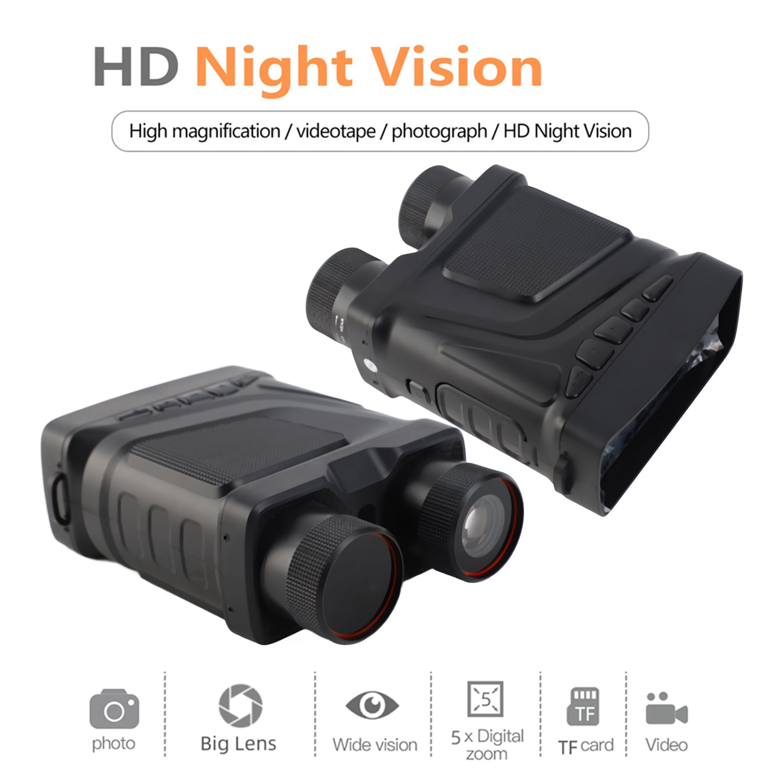 Illumination 1080P Portable Binocular Goggles Device Day Night Use Photo Video Taking 5X Digital Zoom 300M Full Dark Viewing Distance For Outdoor Hunt Boating Journey