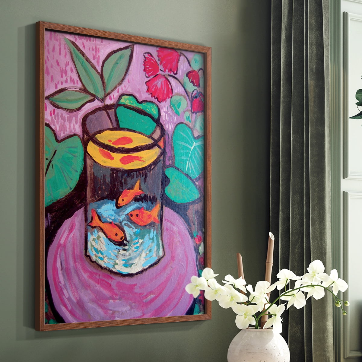 Matisse CXCVIII Framed Print in Brown Solid Wood 16 x 20 Framed Print