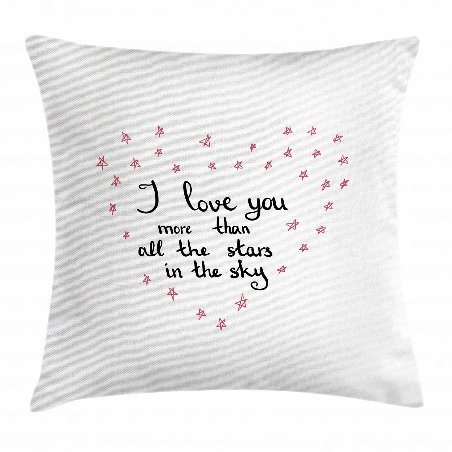 I Love You More Throw Pillow Cushion Cover Hand Written