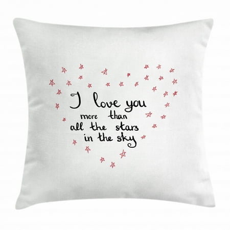 I Love You More Throw Pillow Cushion Cover Hand Written