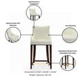 thumbnail image 4 of Shubert Counter Stool with Solid Wood Base in Ivory - Set of 2, 4 of 7