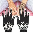 thumbnail image 3 of Happydeer 2Pcs Cool Temporary Flower Pattern Hand Art Decal Tattoo Sticker for Nightclubs, 3 of 12