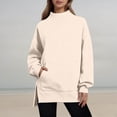 thumbnail image 4 of Crew Neck Sweatshirts Women Fall Oversized Crewneck Sweatshirt Vintage Pullover Loose Fit Cute Y2K Long Hoodie Beige S-3XL, 4 of 5
