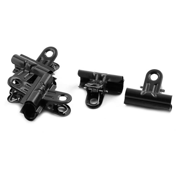 Unique BargainsOffice  Metal Document Invoice Paper Clamp Ticket Binder Clip Black 6pcs