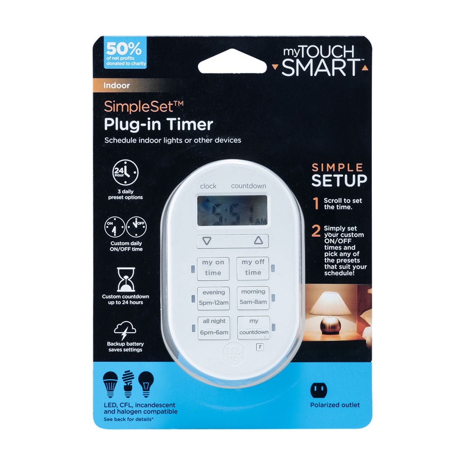 myTouchSmart Indoor Digital Timer 24 Hour White photo 5