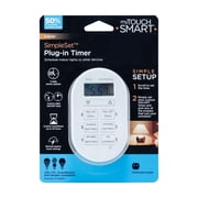 myTouchSmart Indoor Digital Timer, 1 Polarized Outlet, 24hr, Plug-in, White, 0 Amps