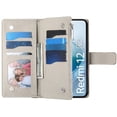 thumbnail image 3 of Funda cartera GANGXUN para Xiaomi Redmi 12 4G/5G , cuero PU con tarjetero, cremallera, correa de mano, soporte y protección 939°, 3 of 6