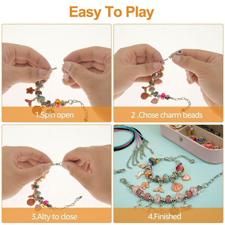 Charm Bracelet Making Kit for Girls, Jewelry Making Supplies Beads