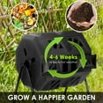 thumbnail image 7 of BORGEBY 43 Gallon Compost Bin Outdoor Tumbling Composting Bins Compost Tumbler Bucket Trash Can w/ Dual Chamber Sliding Doors for Garden Patio, Black Door, 7 of 7