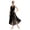 Black, variant on Women Lyrical Dance Dress Halter Backless Irregular Mesh Hem Split Flowy Bodysuit Dress for Ballet Gymnastics Skating Dancewea White M
