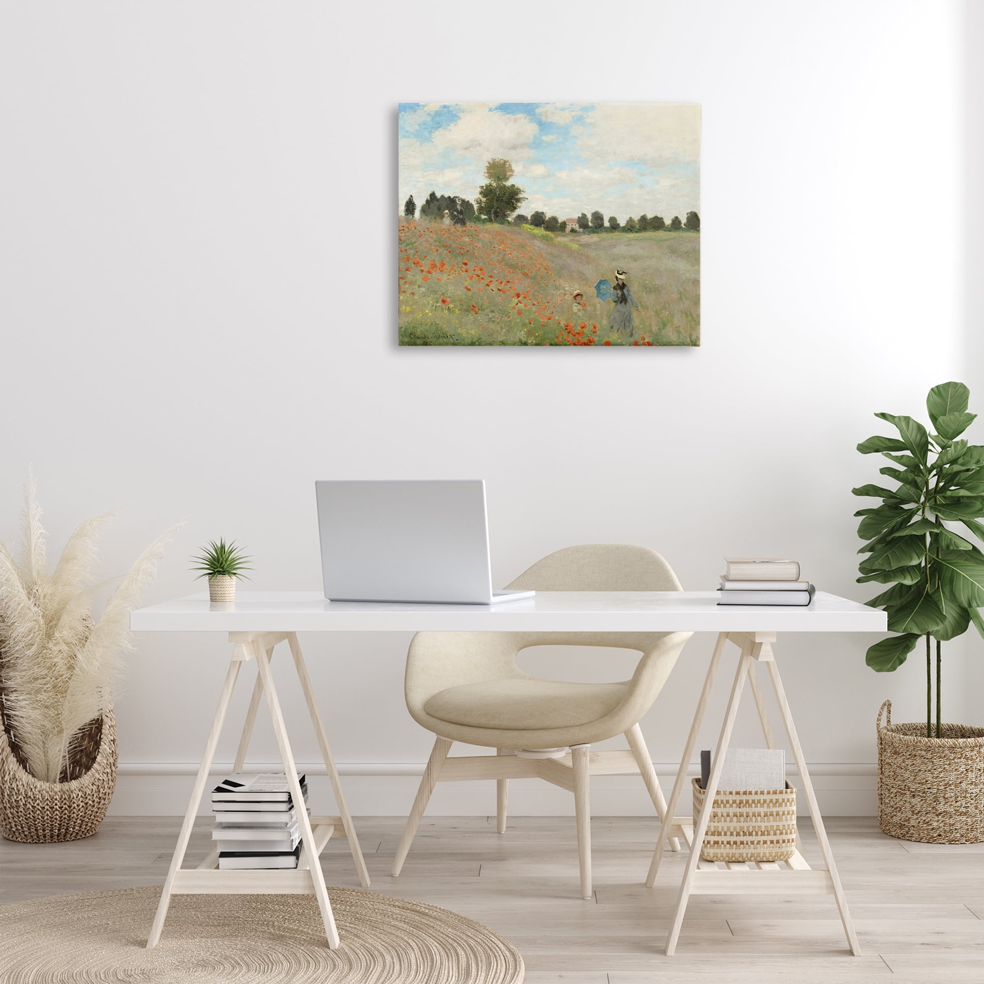 Stupell Industries Classic Monet Poppy Field Landscape & Nature Painting Wrapped Canvas Art Print Wall Art, 30 x 24