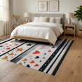 thumbnail image 3 of ODIKA 6'x9' Washable Area Rug Non-Slip, Easy Care, Under Door Layered Bold Stripe Stars Motif Layering Doormat Front for Family Room, Living Room, Master Bedroom, 3 of 7