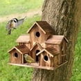thumbnail image 4 of 6-Hole Wooden Bird House Courtyard Backyard Decorations For Friend Family Neighbors Gift, 4 of 6