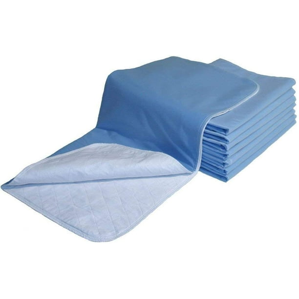 2 Pack 100 Cotton Top Washable Bed Pads, Waterproof Incontinence