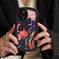thumbnail image 1 of Funda de teléfono ondulada con pintura de flores retro, funda de silicona, fundas bonitas a prueba de golpes, piel sintética para iPhone 14 Plus 11 12 13 Pro Max zhangyuxiang LED, 1 of 2