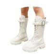 thumbnail image 3 of GJSYRH Girls Mid Calf Boots Elegant Pearl Buckle Design For Youth Casual And Dress Occasions White 11.5-12 Years, 3 of 9