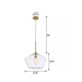 thumbnail image 2 of LamQee 11.8 in. W x 10.4 in. H 1-Light Clear Glass Champagne Gold Pendant Light with Shade, 2 of 5