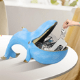thumbnail image 6 of Whale Statue, Resin Whale Figurine Fun Candy Dish Key Bowl Navy Blue, 6 of 8