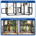 thumbnail image 6 of ANPOO 71''Luxury Walk-In Outdoor Catio, Large Wooden Cat Enclosure with Sloped Weatherproof Roof, Multi-Level Cat House with Cat Condo, Sisal Post & Ramps, Escape-Proof Cat Cage for Multiple Cats, 6 of 10
