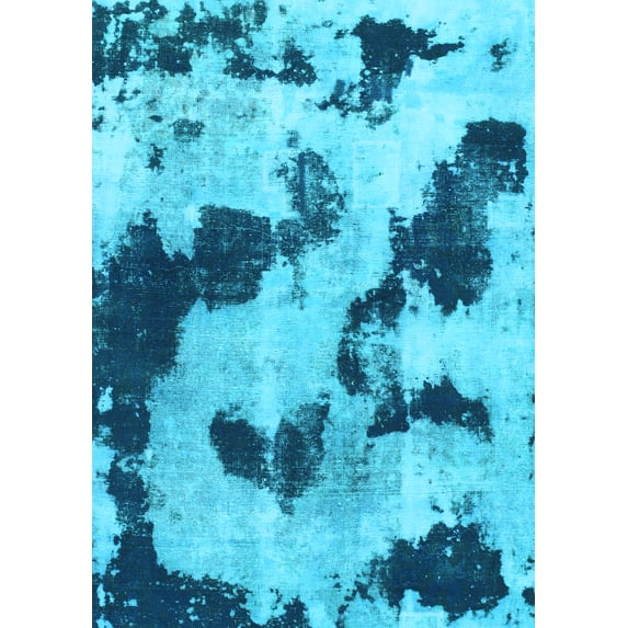 Ahgly Company Indoor Rectangle Abstract Light Blue Modern Area Rugs, 7' x 9'
