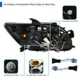 thumbnail image 4 of Spec-D Tuning Jet Black Dual Halo Projector Headlights w/LED Lamps Compatible with 2005-2010 Scion tC, Left + Right Pair Headlamps Assembly, 4 of 5