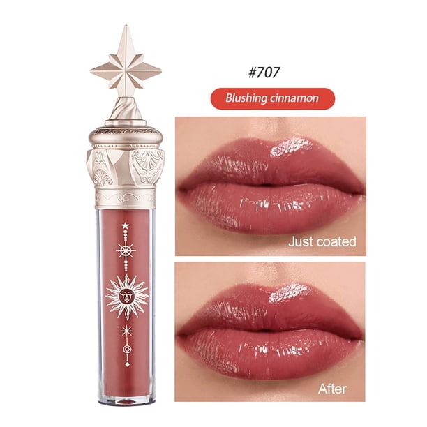 Fiudx Barra de Labios con Brillo Labial, Brillo Labial Liso, Espejo, 10 Ml