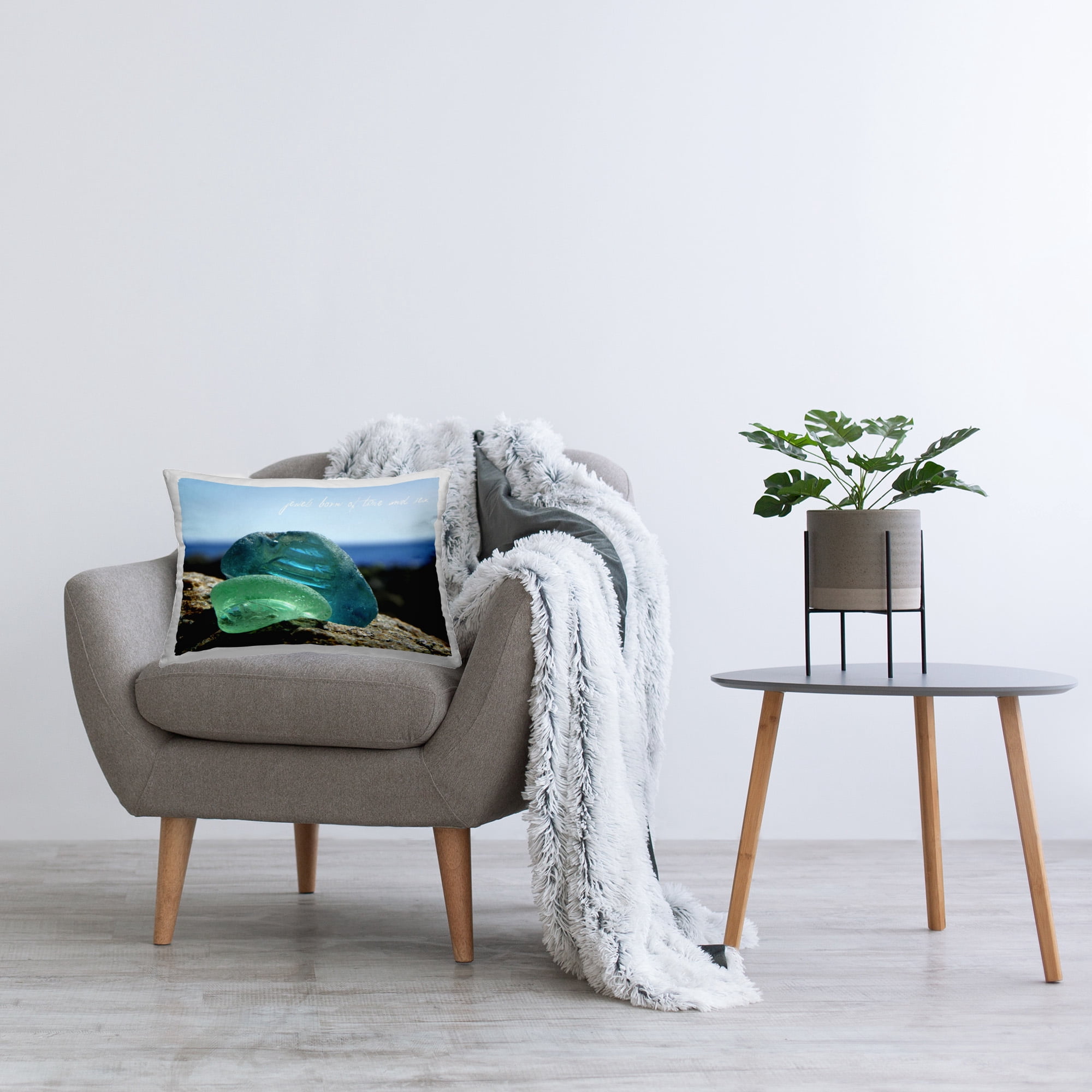 Stupell Industries Time & Sea Phrase Decorative Printed Throw Pillow Design by GraffiTee Studios