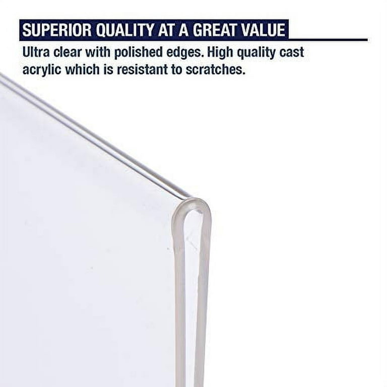 Fabulas Acrylic Sign Holder 8.5 x 11, Clear Plastic Sign Holders for  Tabletop Menu Display Stand Vertical T Shape 6 Pack 