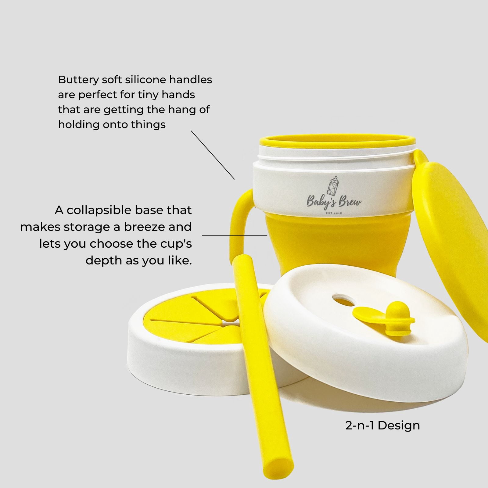 Baby's Brew Bite Size Bundle: Silicone Bowl, Flexi-Spoon and 2-in-1 Snack / Sip Cup