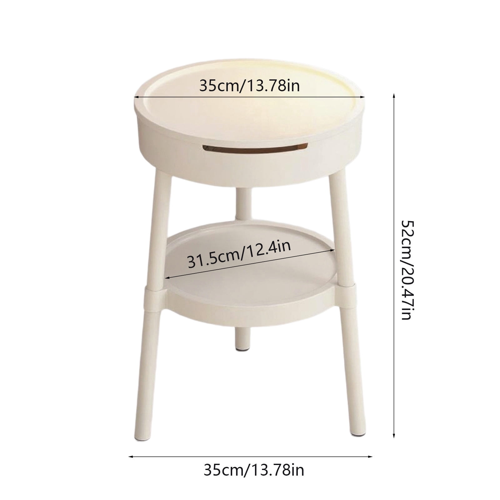 Modern Multifunctional Side Table with Drawer Storage Shelf for Living Room Bedroom Office, Portable Lightweight End Table Nightstand Study Desk Organizer