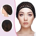 thumbnail image 4 of 2 Pieces Mesh Hair Net Rayon Knit Snood Women Crocheted Sleep Cap, 4 of 7