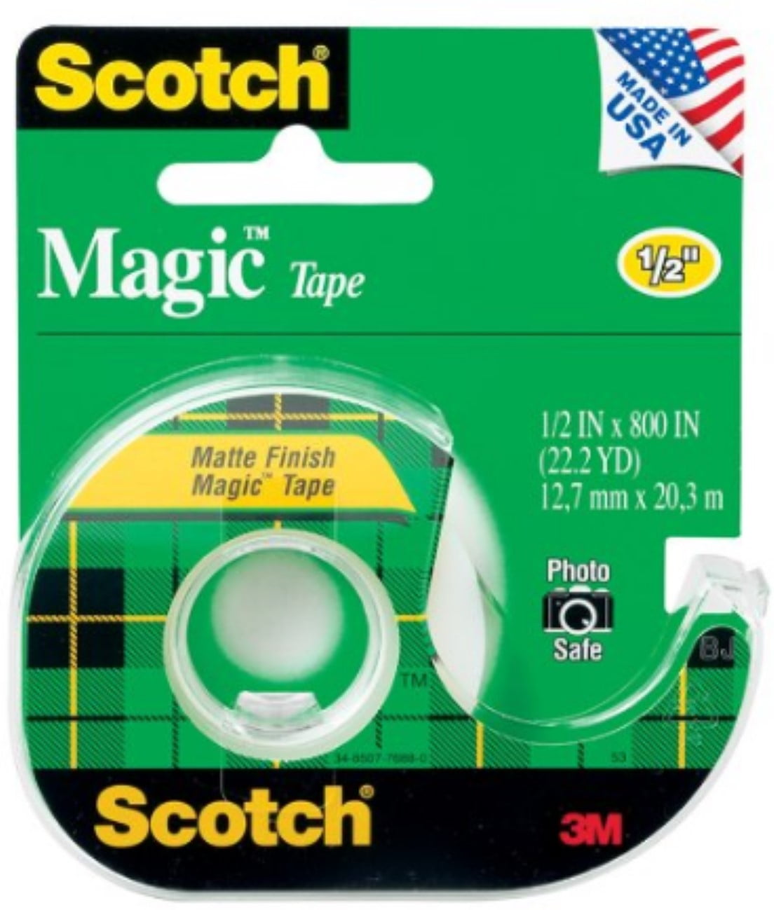 Brand New Scotch Magic Tape 3/4"x1500" invisible tape 12Pk  Total 18,000" 