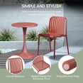 thumbnail image 6 of WestinTrends Playa 5-Piece Outdoor Metal Dining Table Set And Stackable Resin Patio Chairs, Red, 6 of 15