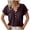 Coffee, variant on WIZUTIZ Workout Tops for Women up to 60% Off Loose Fit Tshirts Solid Cotton Linen Pure Colour V-Neck Shirts Holiday Beach Ladies Tops Lightweight Cotton Soft Tshirt Retro Tunics Short Sleeve Tee Bl