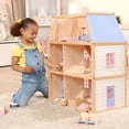 thumbnail image 3 of Melissa & Doug Modern Wooden Multi-Level Dollhouse With 19 pcs Furniture [White], 3 of 10