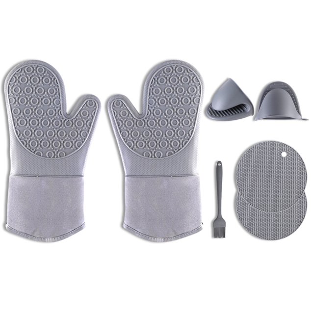 Juego de guantes para horno, guantes de silicona para aislamiento térmico, hornos de cocina, pinzas para pellizcar, kit de almohadillas de panal, 7 piezas / juego Inevent HA008765-01