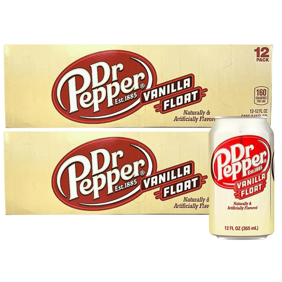 Dr. Pepper Vanilla Float 12 Ounce 24 Pack, Bundled by Louisiana Pantry