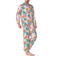 thumbnail image 2 of Lsque Tropical Plants Pattern Long Sleeve Pajama Set for Men - Soft 2-Piece Sleepwear and Loungewear Set with Pockets, Comfy Nightwear-XX-Large, 2 of 7