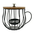 thumbnail image 1 of veasfak Support de Dosettes de Café Moderne en Forme de Tasse Conteneur Robuste pour Bureau Maison Bureau Noir, 1 of 9