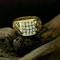 thumbnail image 3 of Forever Jewels 1Ct Round Cut Moissanite Men Cluster Engagement Ring 14K Yellow Gold Plated, 3 of 4