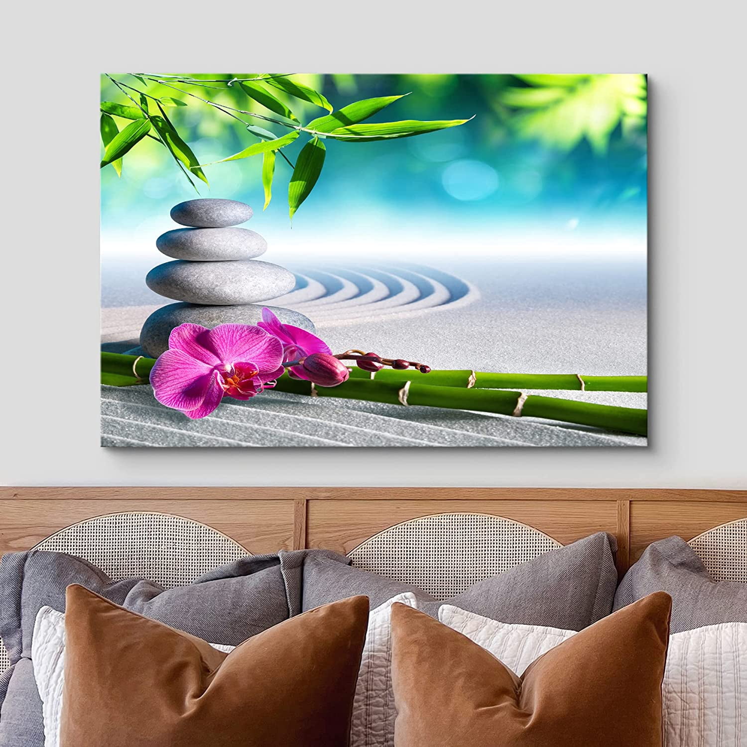 キャンバスアート　2,5D 35cm×53cm wall26 Canvas Print Wall Art Zen Japanese Yoga Sand Garden Pebble