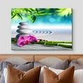 thumbnail image 3 of wall26 Canvas Print Wall Art Zen Japanese Yoga Sand Garden Pebble Orchid Flowers Nature Wilderness Photography Realism Rustic Landscape Colorful Multicolor for Living Room, Bedroom, Office - 32", 3 of 5