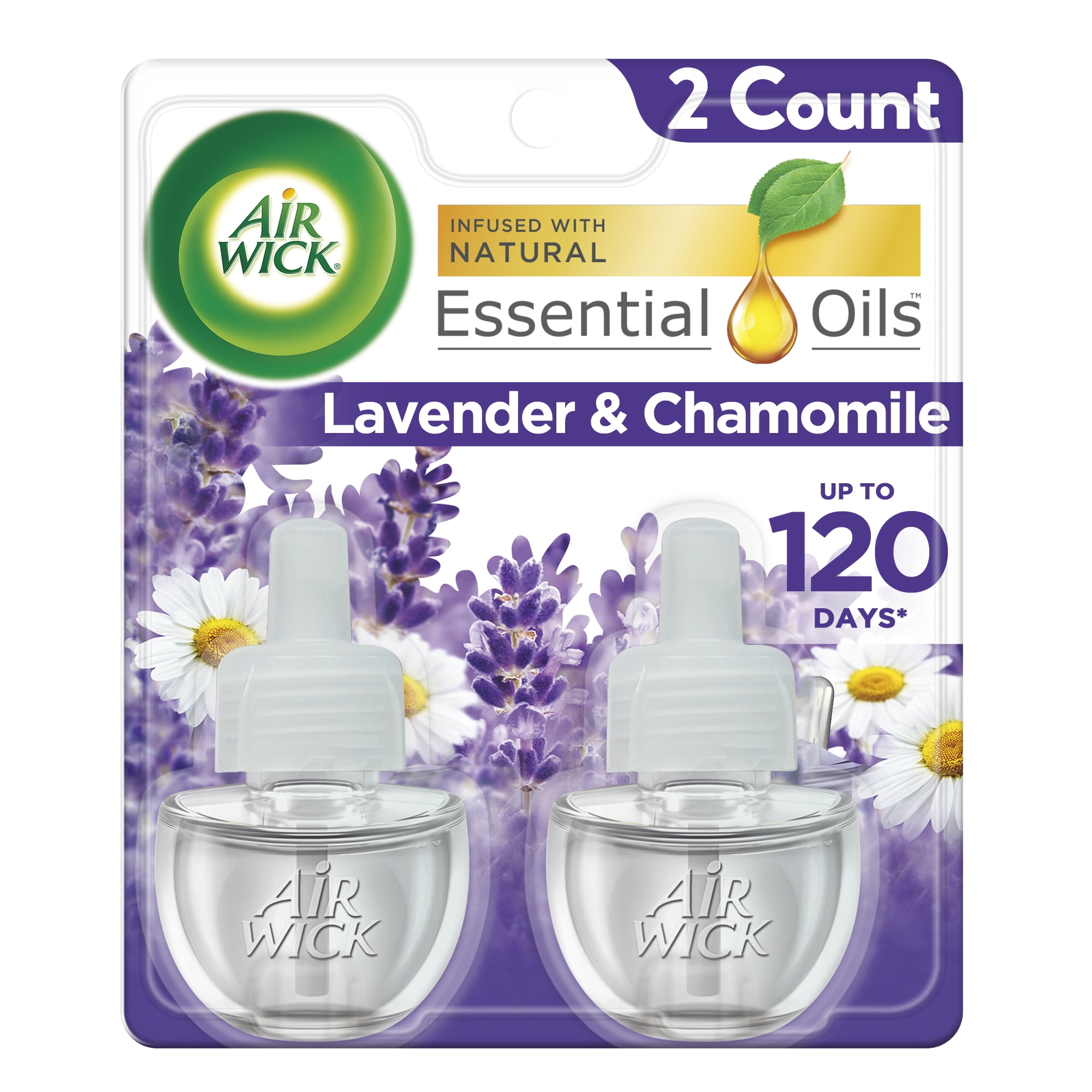 Air Wick Plug in Scented Oil Refill, 2 ct, Lavender and Chamomile, Air