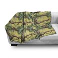thumbnail image 3 of Watercolor Soft Flannel Fleece Throw Blanket, Leopards in the Jungle Tropical Scene Tree Branches and Leaves, Cozy Plush for Indoor and Outdoor Use, 50" x 60", Yellow Green Pale Yellow, by Ambesonne, 3 of 6