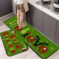 thumbnail image 5 of Nrnio Christmas Kitchen Rug and Mat Set, Non-Slip & Machine Washable Kitchen Mat, Cushioned Buffalo Check Rug for Winter Christmas Kitchen Decor (Green), 5 of 7