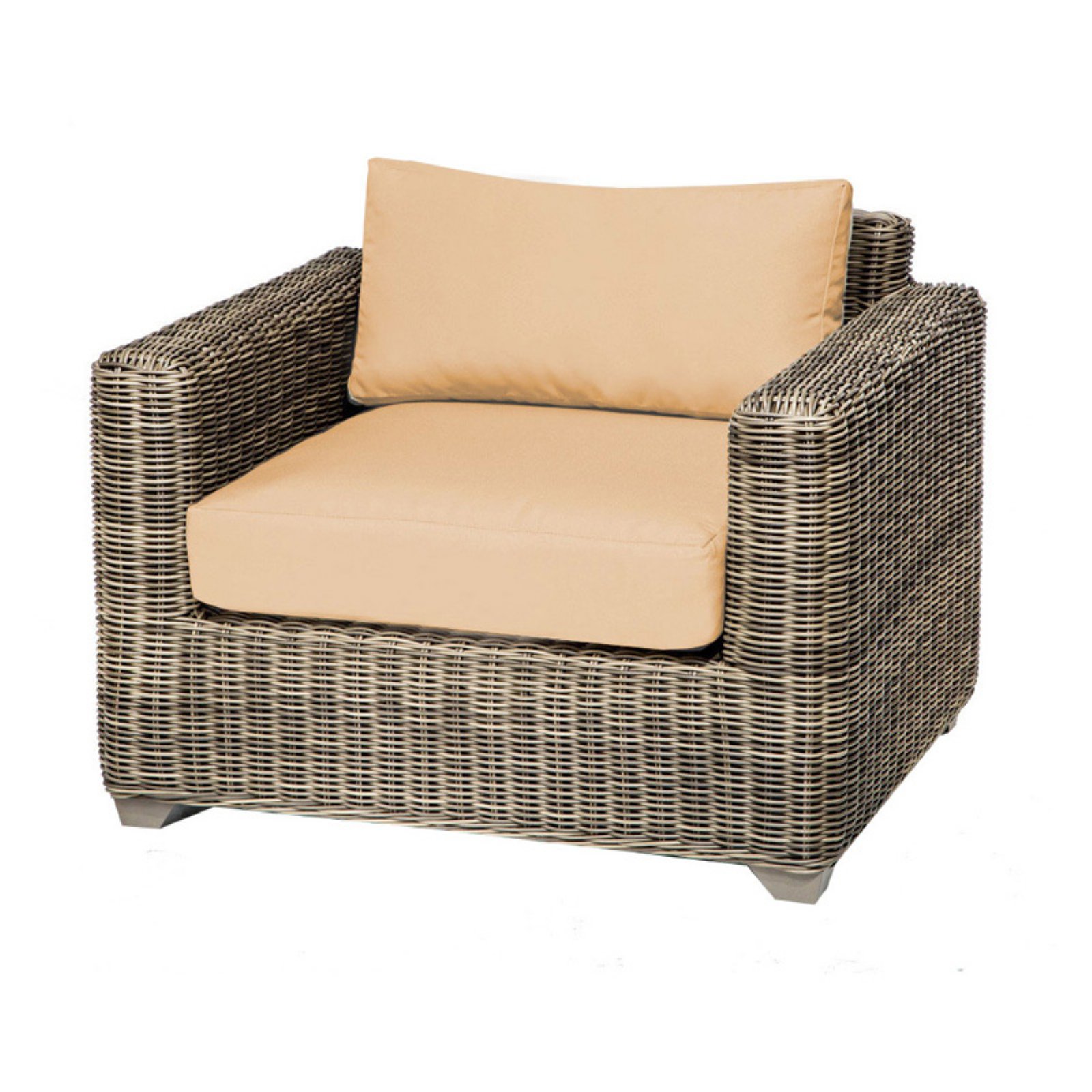 TK Classics Cape Cod Wicker Outdoor Club Chair Set of 2 Cushion