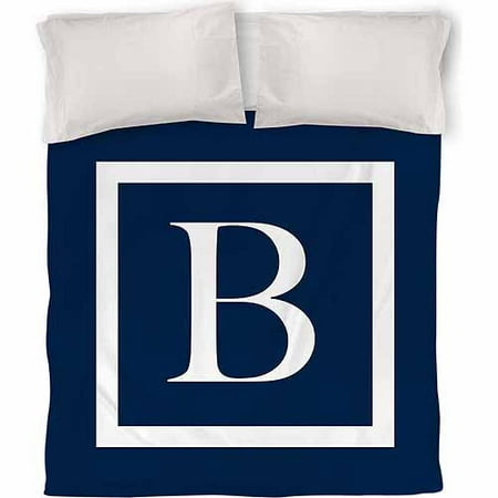 IDG Classic Block Monogram Duvet Cover, Blue