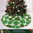 thumbnail image 6 of GZHJMY Lucky Clover Christmas Tree Skirt 48", St. Patrick's Day Tree Skirt Double Layers Polyester Easter Tree Skirt for St. Patrick's Day Holiday Party Decoration, 6 of 6