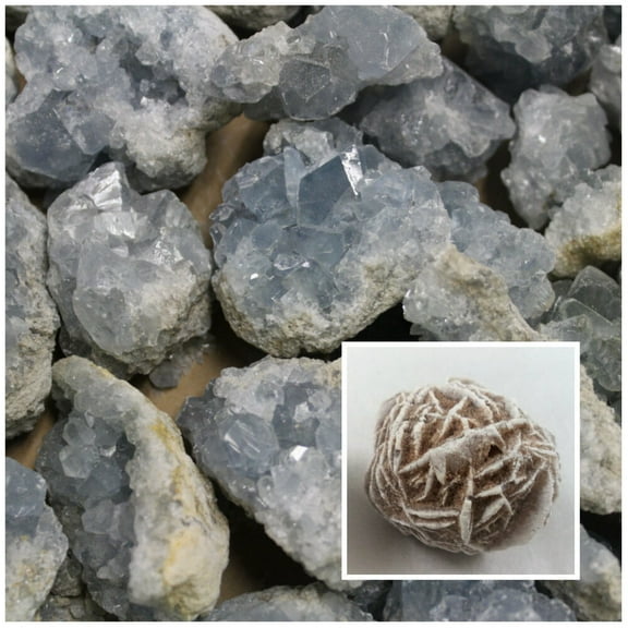 2000 Carat Lot of Celestite Geode Crystals Clusters   Selenite Desert Rose Bud!